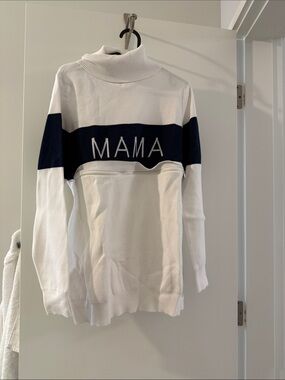 Seraphine Maternity "MAMA" Turtleneck Nursing Sweater